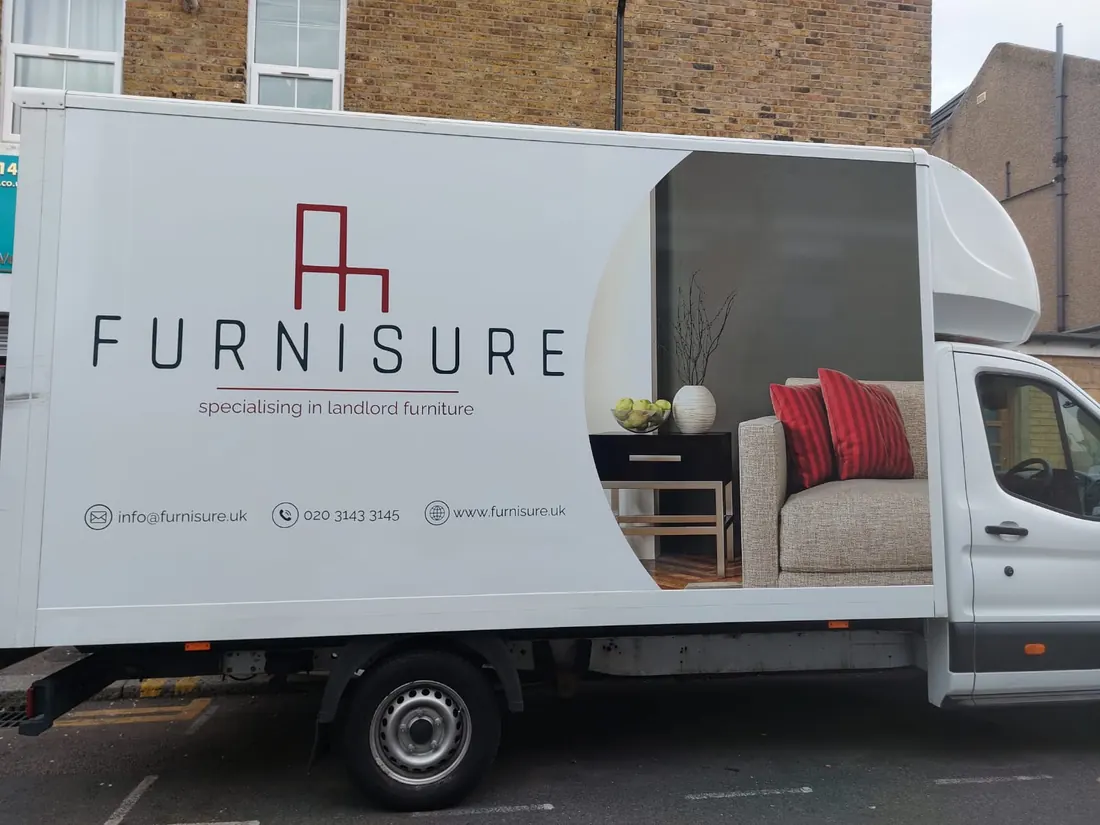 Furnisure van wrap single ad